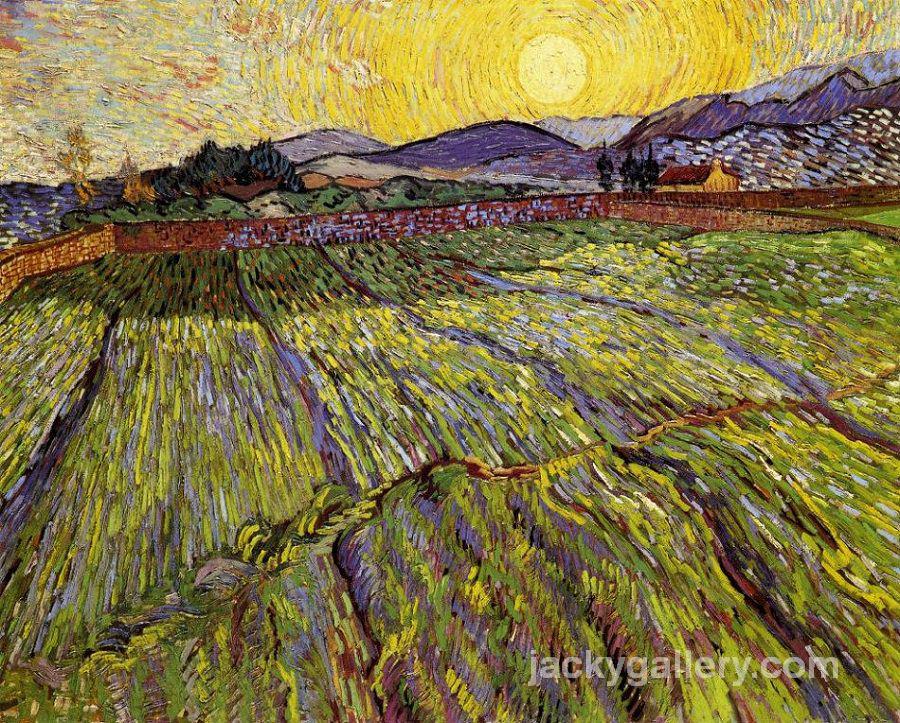 Landscape with Ploughed Fields, Van Gogh painting - Click Image to Close